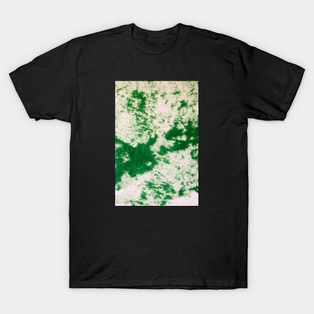 Green felt disbursed on a white surface T-Shirt by textural